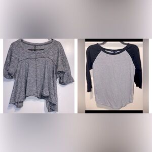 Converse & Forever 21 Bundle - 2 Grey & Black women’s Tops T-shirt blouse